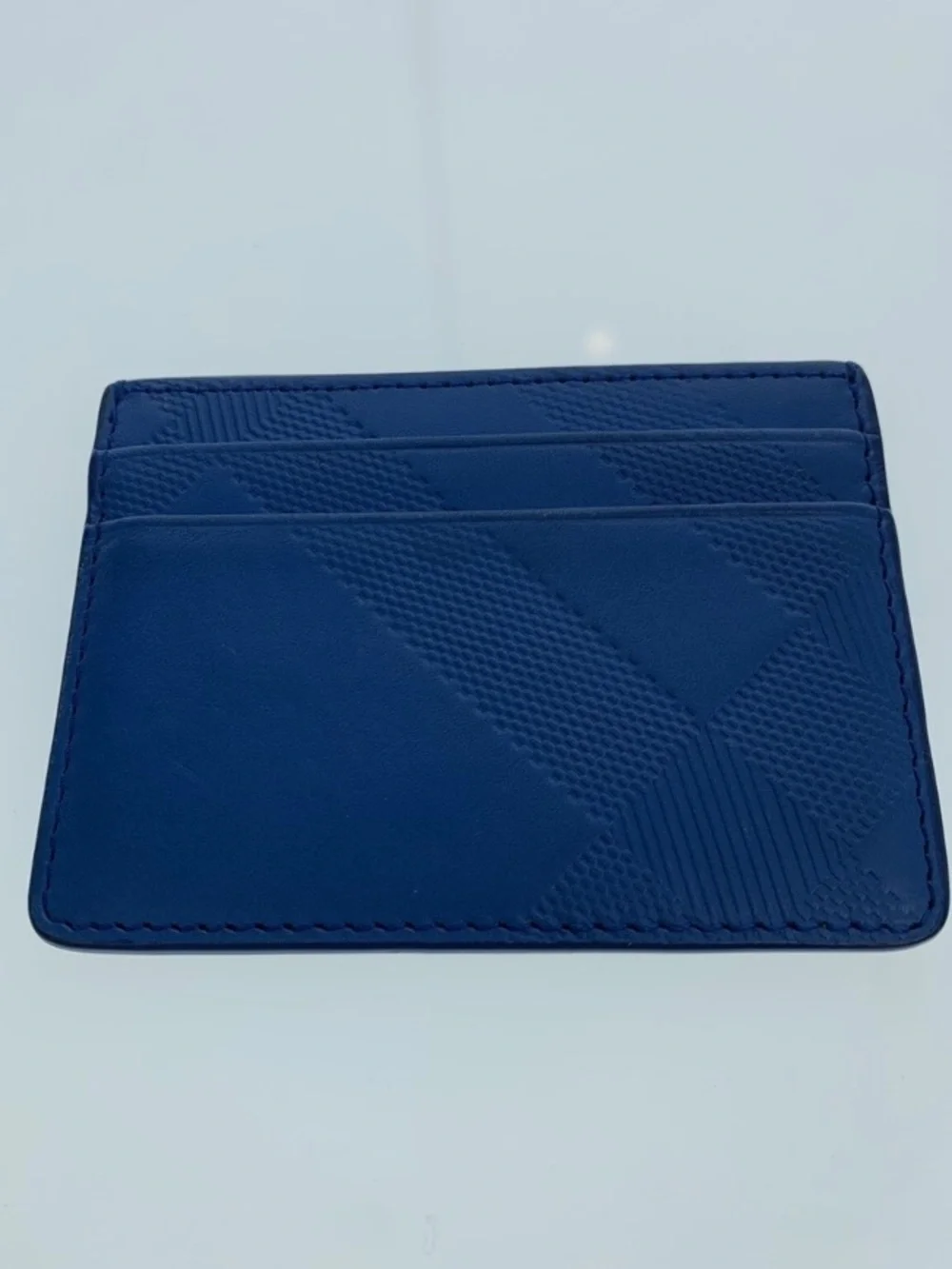 Burberry Slim Wallet Card Holder Navy Embossed Nova Check